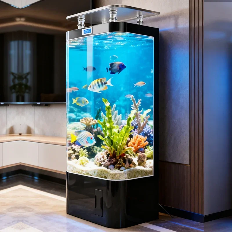 Smart Goldfish Tank Household Medium-sized Vertical Filtration Integrated Ecological Glass Replacement Aquarium
