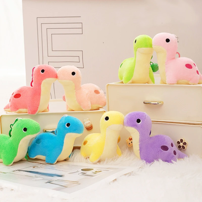 PUKEYUE 8 Colours Dinosaur Pendant Plush Toy Kawaii Stuffed Animal Doll Cute Soft Keychain Backpack Decor Birthday Gift Girl Boy