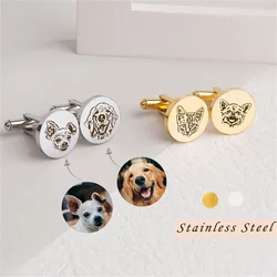 Custom Cuff Links Pet Portrait Personalized Photo Cufflinks Valentines Day Gift For Him Memorial Cuff Links Father Day Gift