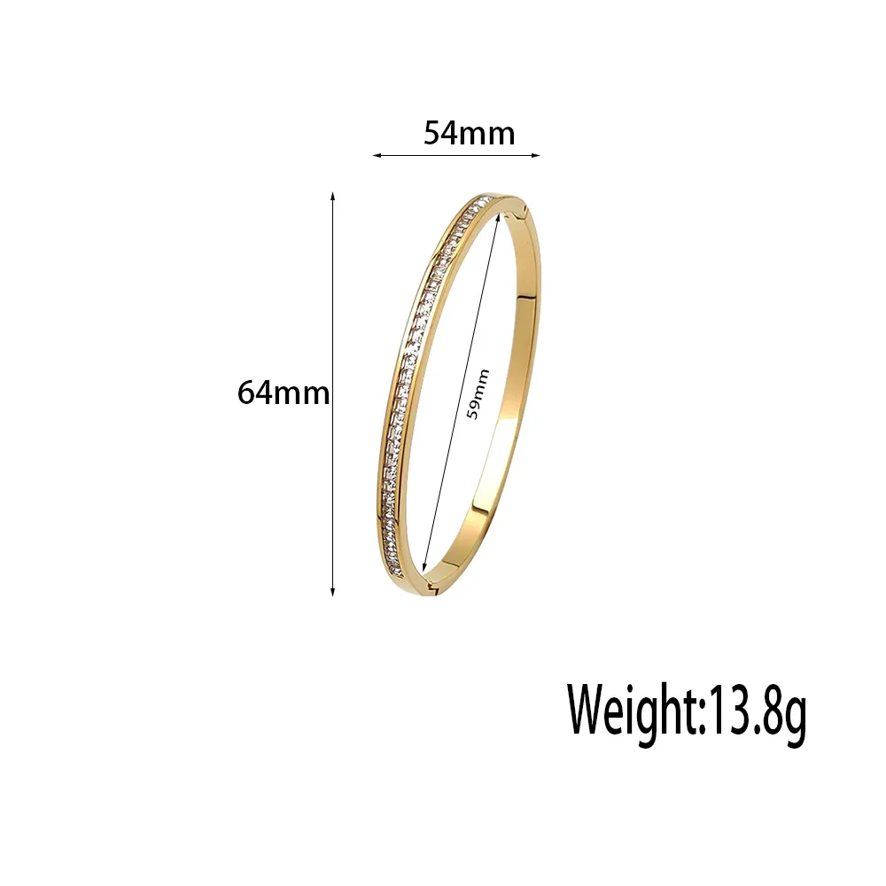 Fashionable New Stainless Steel Bracelet Jewelry for Women Men Simple Rhinestone Gold Plated Girls Gift Hot Selling Free Shippin