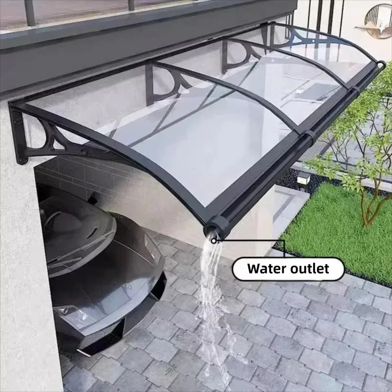 Eaves with Gutters  Aluminum Alloy Awnings  0.6-1.5m Window & Porch Canopy for Rain/Sun Protection  Windproof & Sturdy