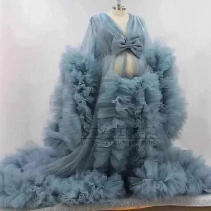 GIYSILE مخصص 2025 جديد فستان شبكي للنساء الحوامل التصوير العميق الخامس الرقبة متعددة الألوان فساتين السهرة الرسمية للحفلات