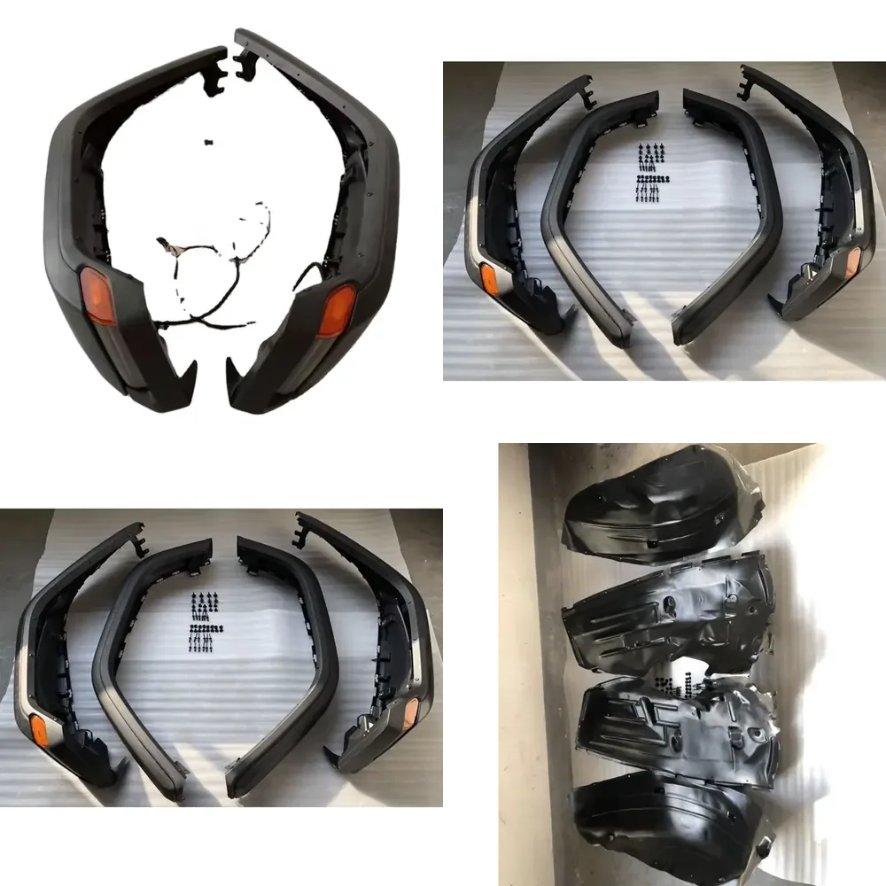 WAP01 New Aluminum Modified Flares with LED Lights Black for Wrangler JK Compression ABS 4x4 Accessories