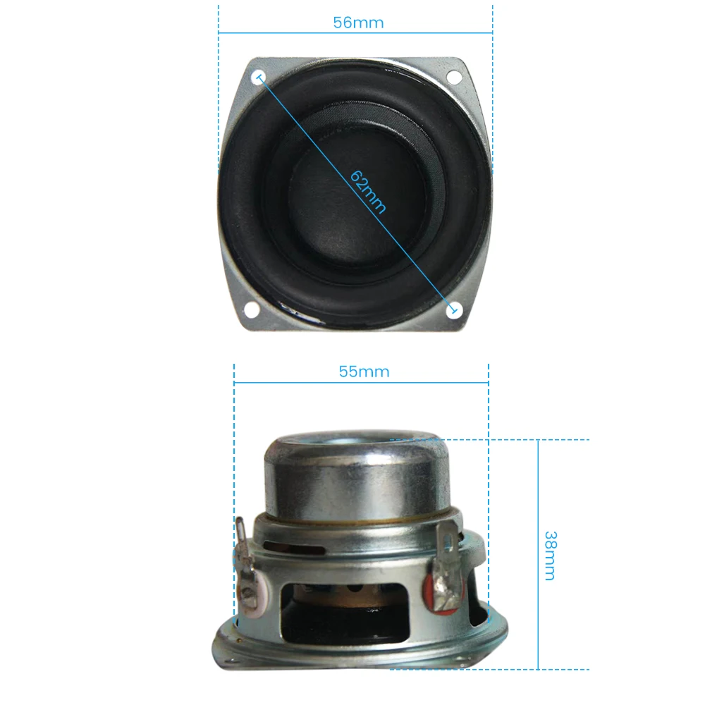 Aiyima 2 pçs portátil 56mm alto-falantes de áudio 6 ohm 40w gama completa 2.25 Polegada alto-falante de alta potência diy bt alto-falantes home theater