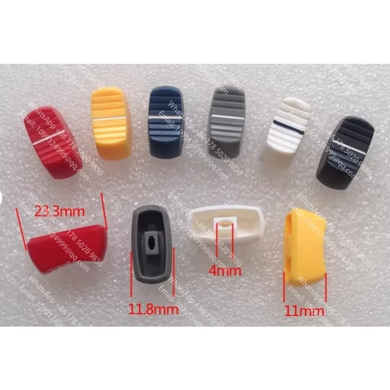 10 unidades de tapas de perilla deslizante para potenciómetro, tapa de interruptor de ajuste para consola mezcladora, botón pulsador ovalado de 23.3*11.8*11mm y 4mm para Yamaha/Belinda