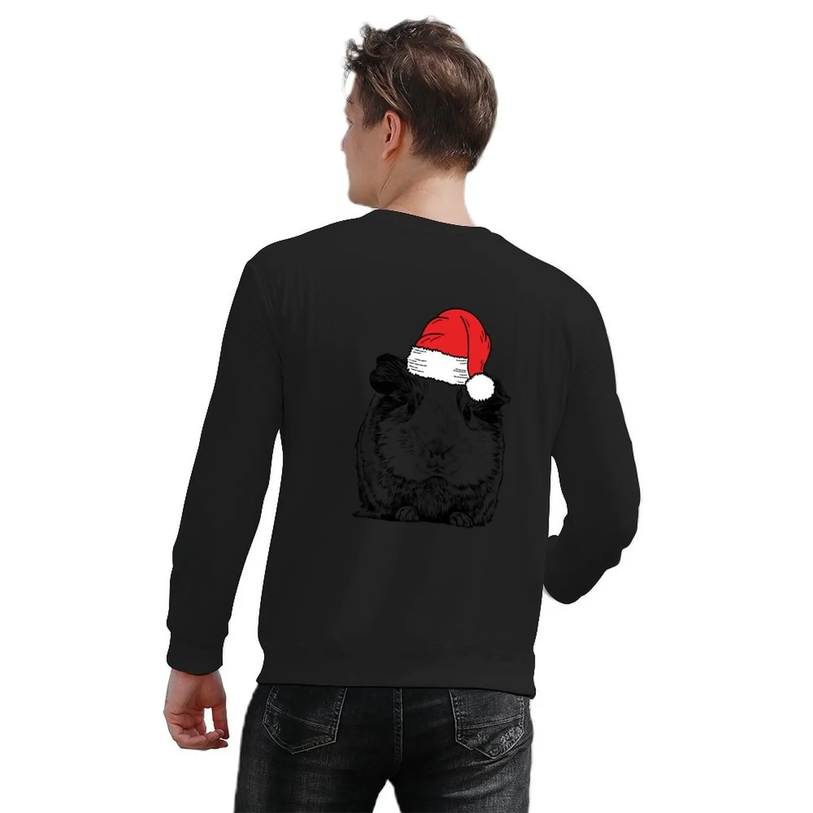Christmas Guinea Pig Santa Pet Animal Holiday Pullover mens clothes tracksuits aesthetic clothing men wear sweatshirts for men