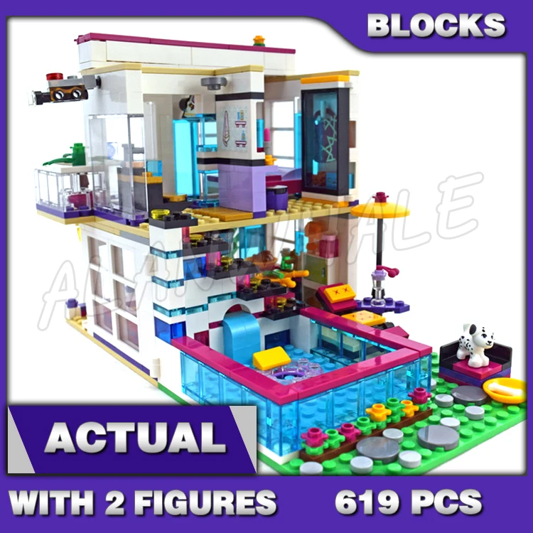 

619pcs Friends Livi's Pop Super Star House Mixed 10498 Model Building Brick Blocks Children Sets Kids Sets Compatible with