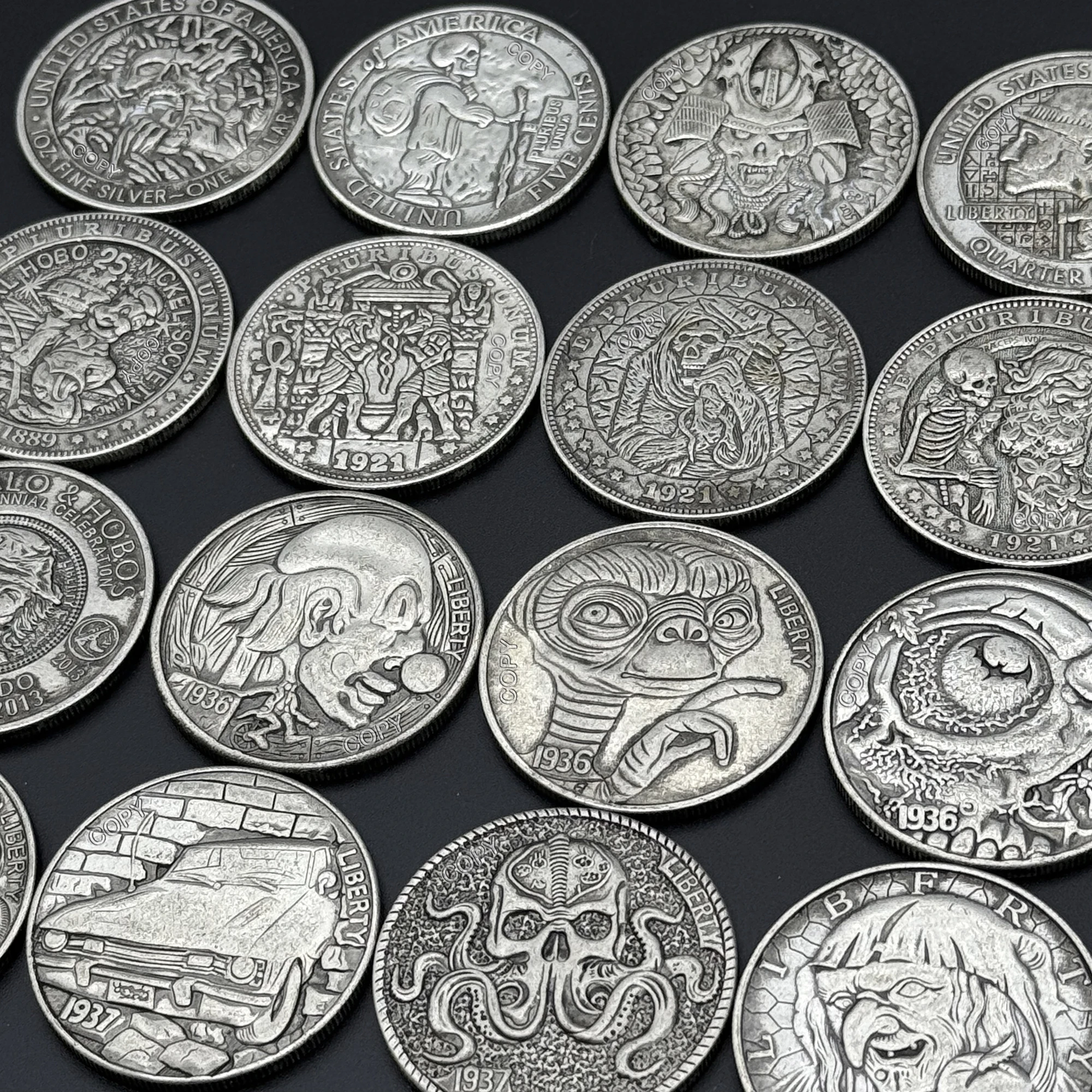 1 قطعة الولايات المتحدة واندرر الهيكل العظمي المتشرد عملة نحاسية شيطان الغريبة الأخطبوط الأنابيب جمع ميدالية الفن النسر طبق الاصل 1 دولار ديكور المنزل هدية