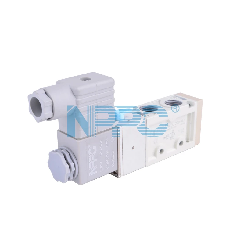 

NVSC-220-4E 5/2 way solenoid valve grey color coil voltage DC24V AC24V AC220V single head port G1/4 NPPC Brand casting body