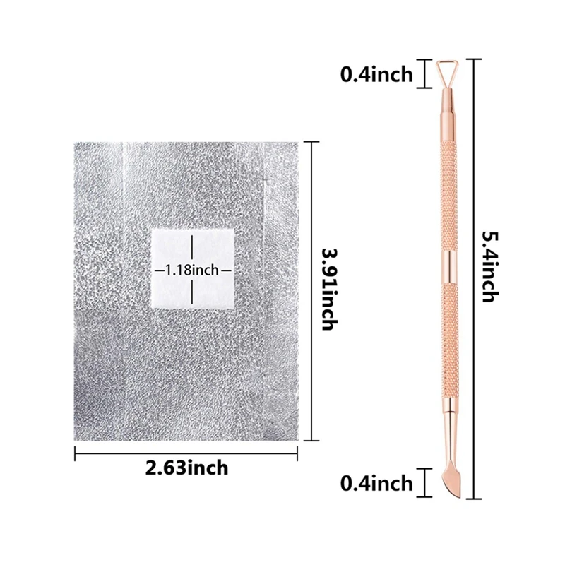 طقم شرائط أظافر لطلاء الجل ، نقع احترافي ، مزيل طلاء الأظافر ، رقائق فويل ، من من من من من أجل صقل الأظافر