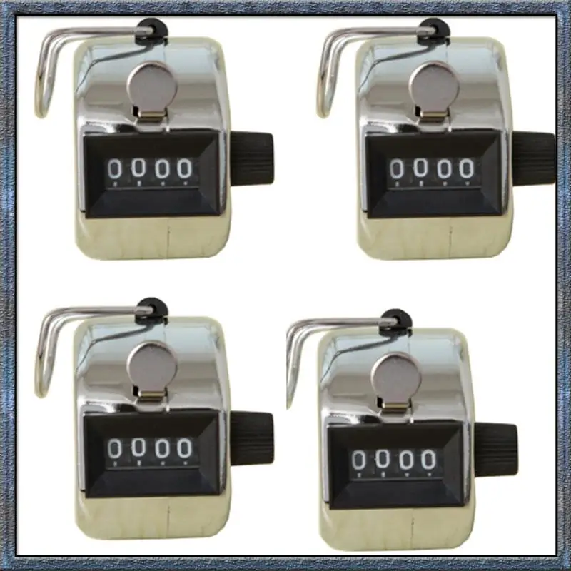 Aug. 4Pcs 4 Digit Number Counters Plastic Shell Hand Finger Display Manual Counting Tally Clicker Timer Soccer Golf Counter