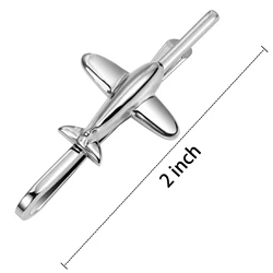 HAWSON fashion airplane tie clip for men, men's imitation rhodium-plated funny tie clip tie rod men's wedding gift