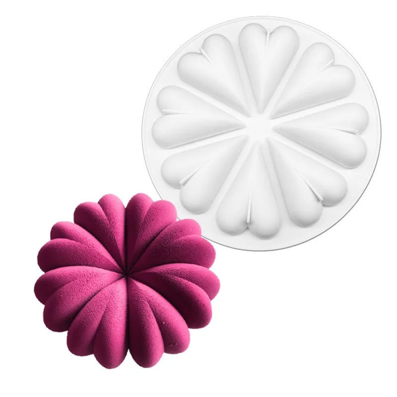 

3D Round Pop Cake Silicone Flower Bud Mold French Dessert Jelly Chocolate Mousse Pastry Kitchen Baking Bakeware Accessories