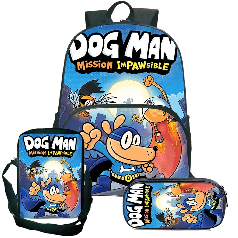 

Cartoon Dog Man Child School Backpack With Shoulder Bag Pencil Bag For Boys Girl Large Capacity DOGMAN School Bags Kids Backpack