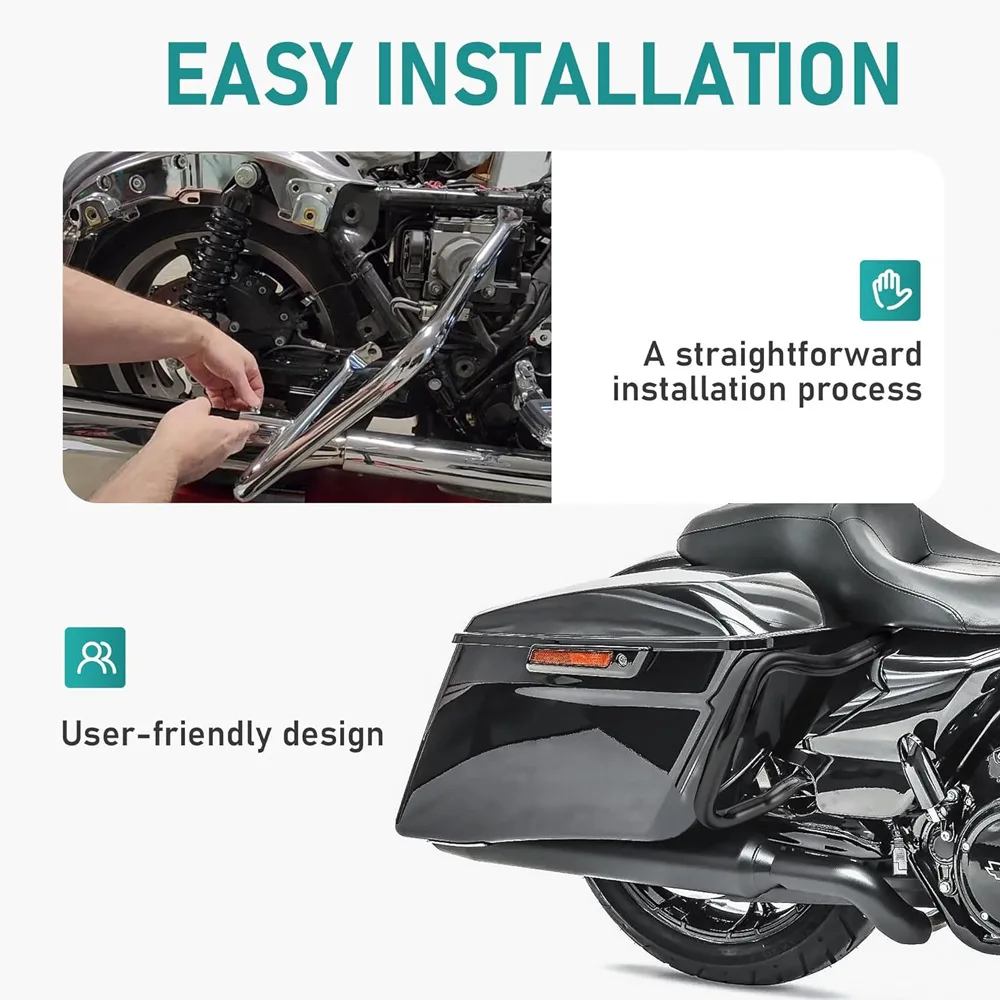 

Motorcycle guard bars are suitable for Harley 14-25 Glide Highway Glide Avenue Glide Road King 1.25 thick, circle bars