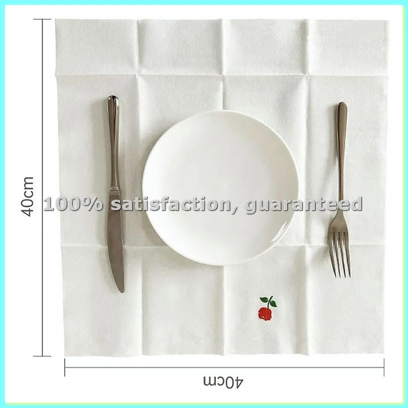 

50 одноразовых салфеток под лен с карманом для столовых приборов, с принтом, предварительно сложенные, имитирующие тканевые салфетки - AD23