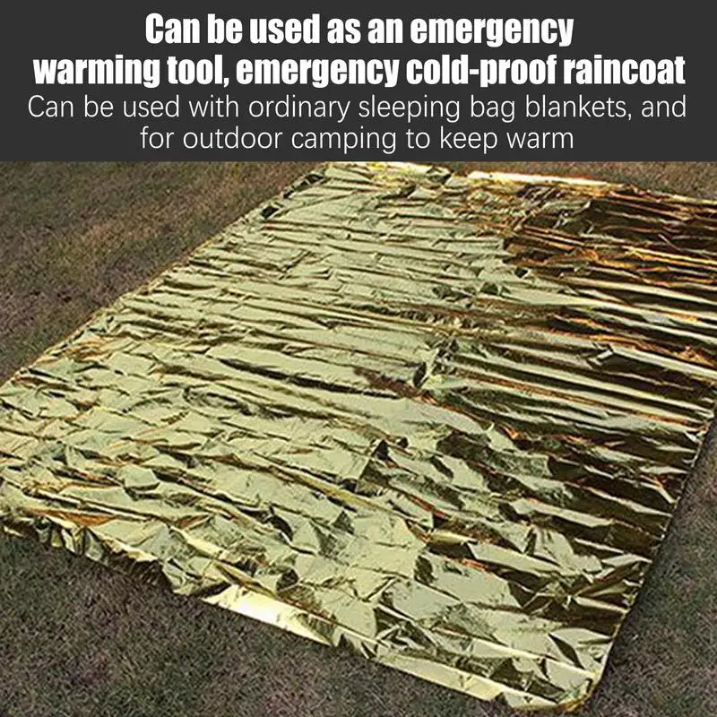 Emergencies Blanket For Cold Portable Hiking Rugs Multifunctional Survival Emergencies Thermal Blanket For Outdoors Camping