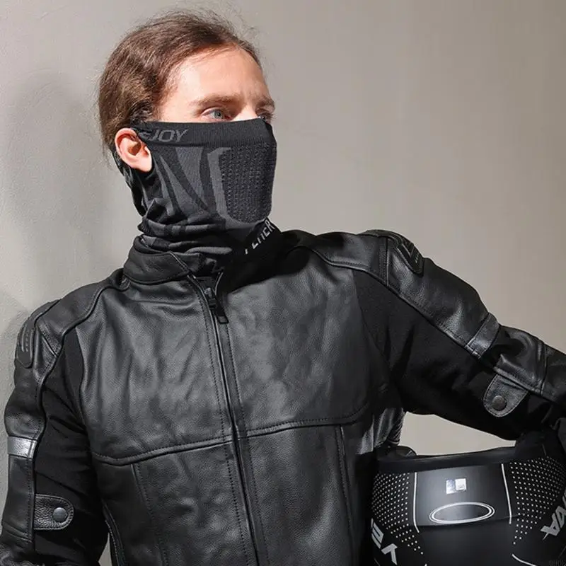 

090E Men Women Motorcycle Mask Fleece Thermal Face Mask Keep Warm Riding Breathable Balaclava Biker-Winter Windproof Ski Mask