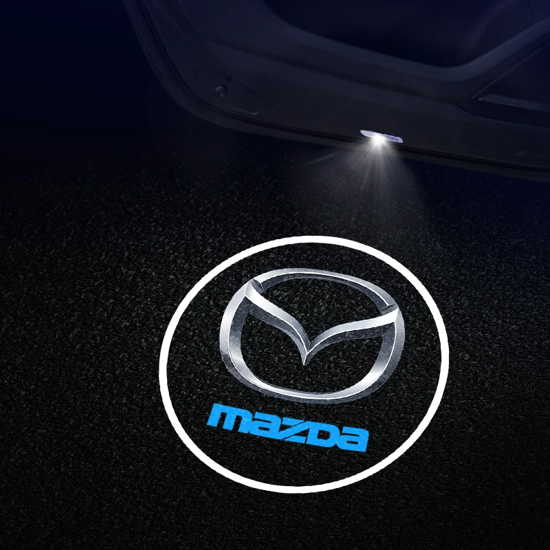 2pcs LED Car Door Decoration Welcome Lights Projector Logo Lamp For Mazda 6 8 Atenza Axela RX-8 RX-9 Ruiyi auto Accessories