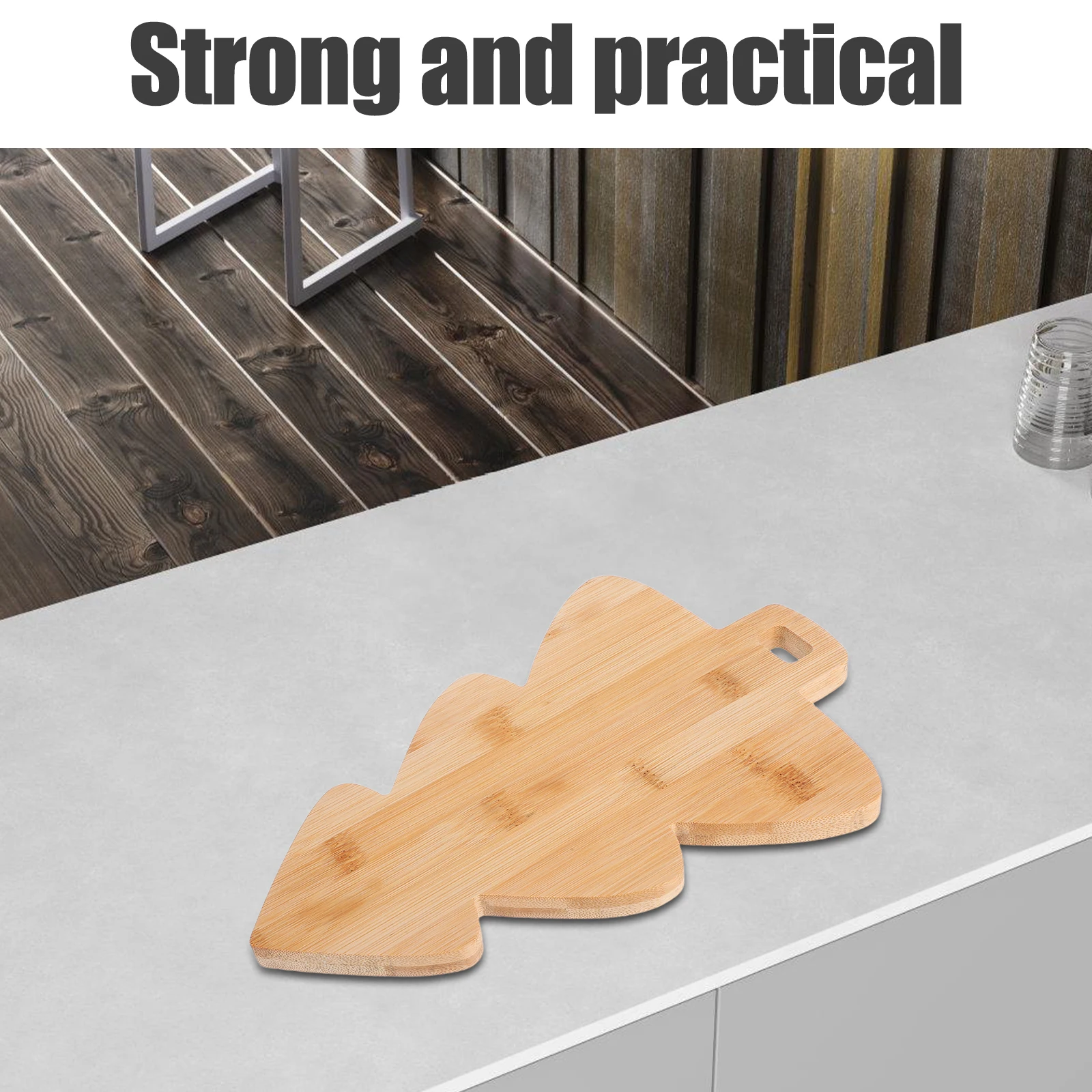 

Christmas Tree Cutting Board for Cheese Platter Light Brown Bamboo Breakfast Tray