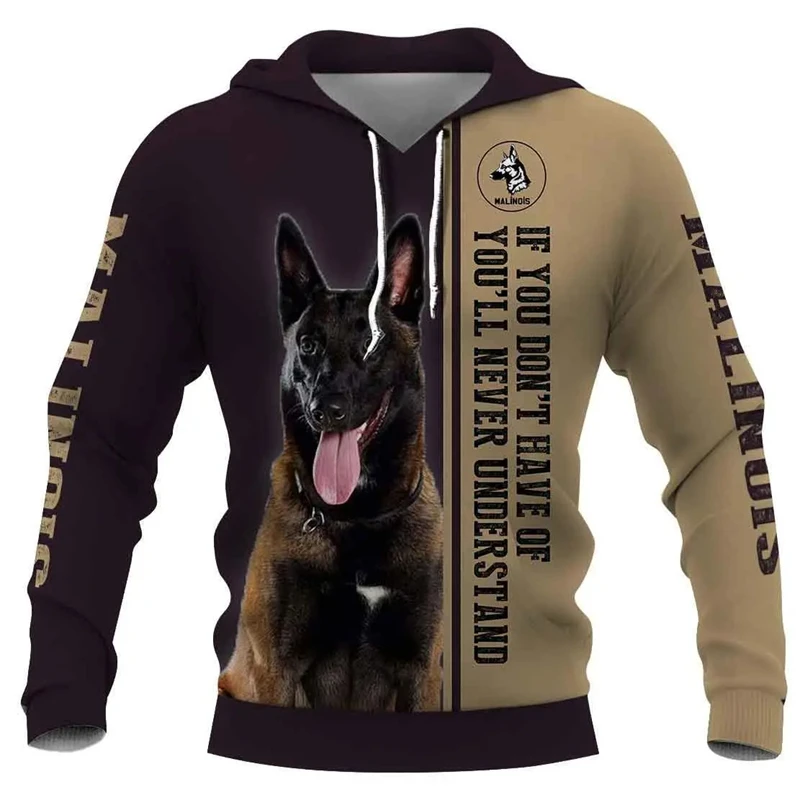 Belgian Malinois Animel 3D Graphic Hoodies For Men Women Clothes Casual Pullovers Long Sleeve Hoodie Autumn Sweatshirt Clothing