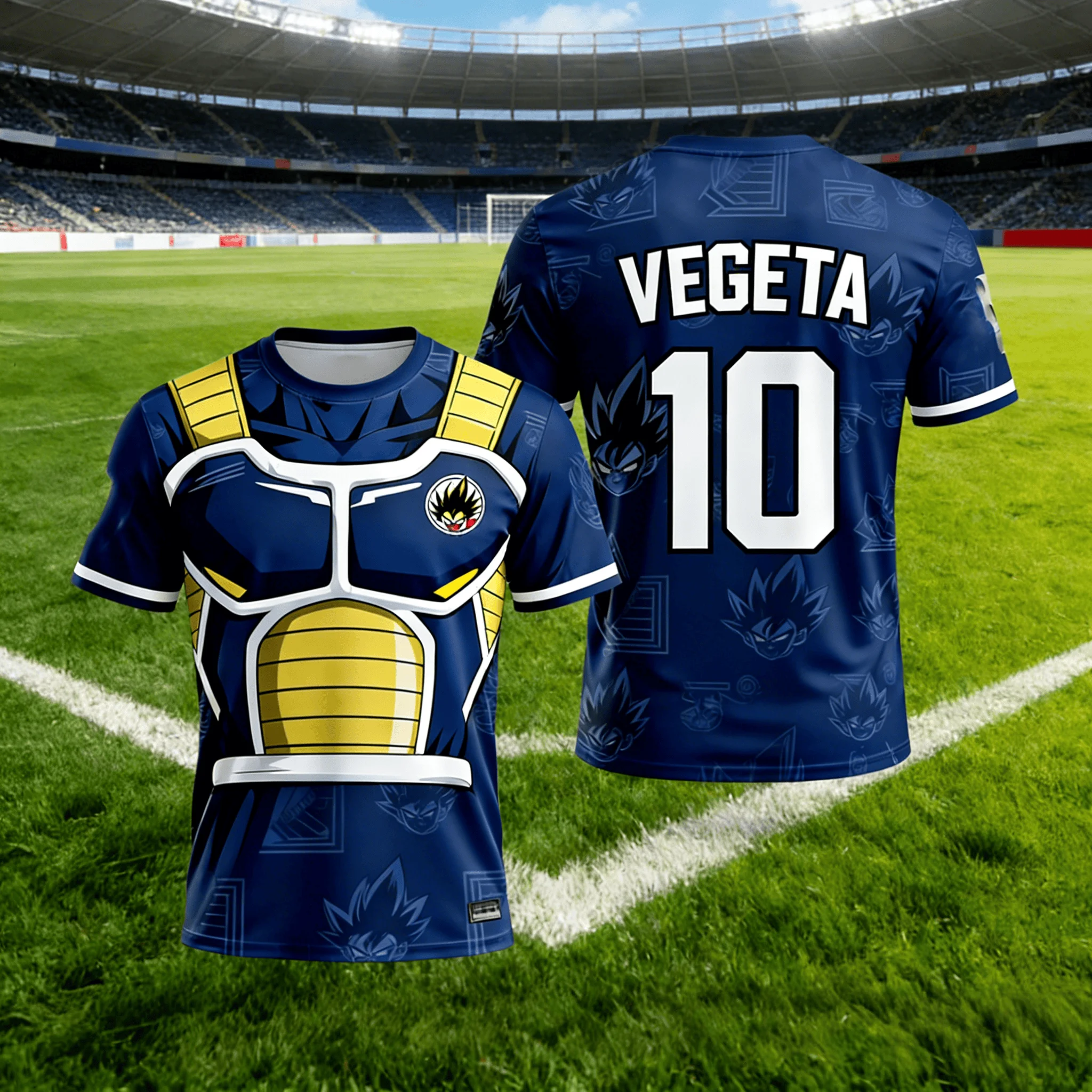 Dragon Ball Saiyan Armor - Dragon Ball Vegeta #10 Soccer Jersey,