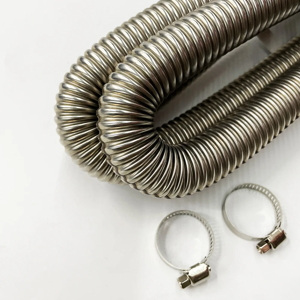 Tubulação de aço inoxidável da exaustão do carro, auto calefator do estacionamento do ar, 2 braçadeiras Fuel Tank, tubo da mangueira da exaustão, calefator diesel, 120cm