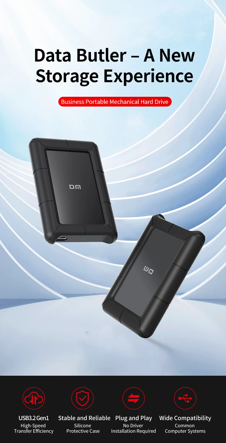 PH300 Business Tragbare Mechanische Festplatte – Hochgeschwindigkeits-USB 3.2 Gen1, Silikon-Schutz, Breite Kompatibilität – Detail 1