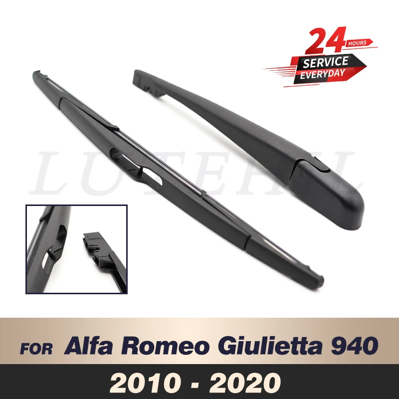 Scheibenwischer 14 Zoll Heckwischerblatt und Arm-Set für Alfa Romeo Giulietta 940 2010–2020 2011 2012 2013 Windschutzscheibe Windschutzscheibe Heckscheibe
