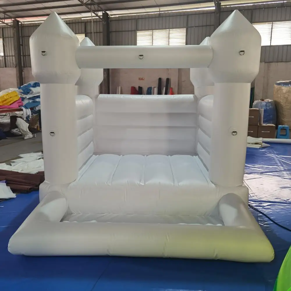 8x10ft Commercial wedding white Bouncy Castle Inflatable Bouncer Luxury Toddler Mini Kids Moon Bounce House With Ball Pit