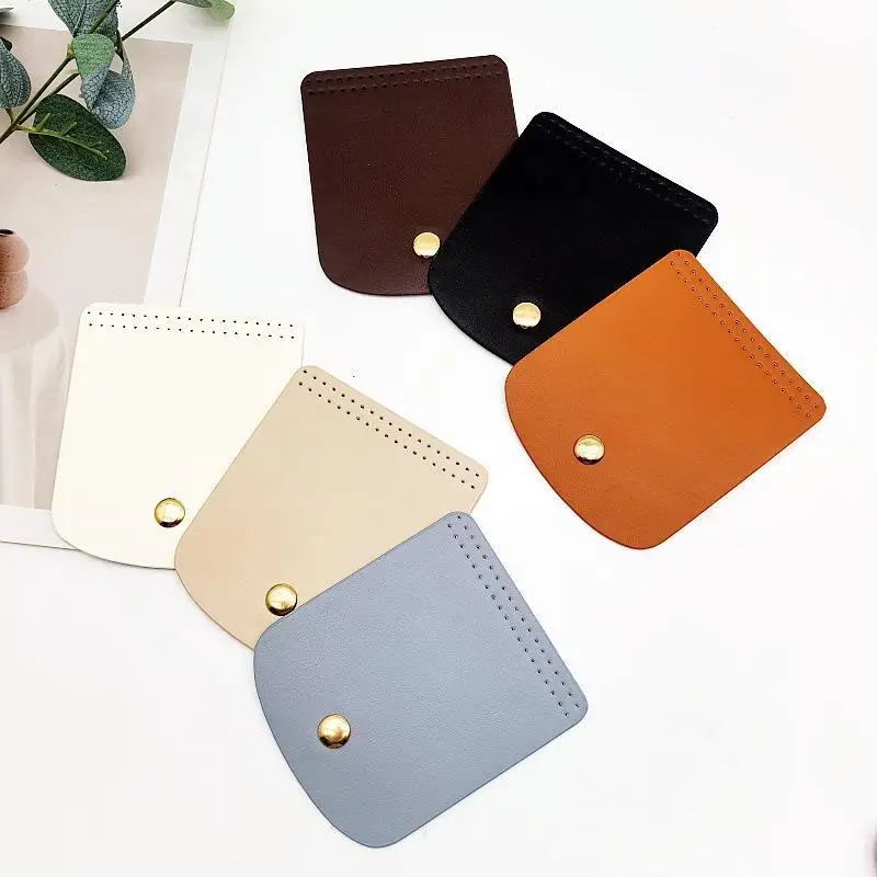 Bag Flap Cover Women's Crochet Bag Accessories DIY PU Leather Flap Material Crochet Handbag Bag Parts For Knitted Bag