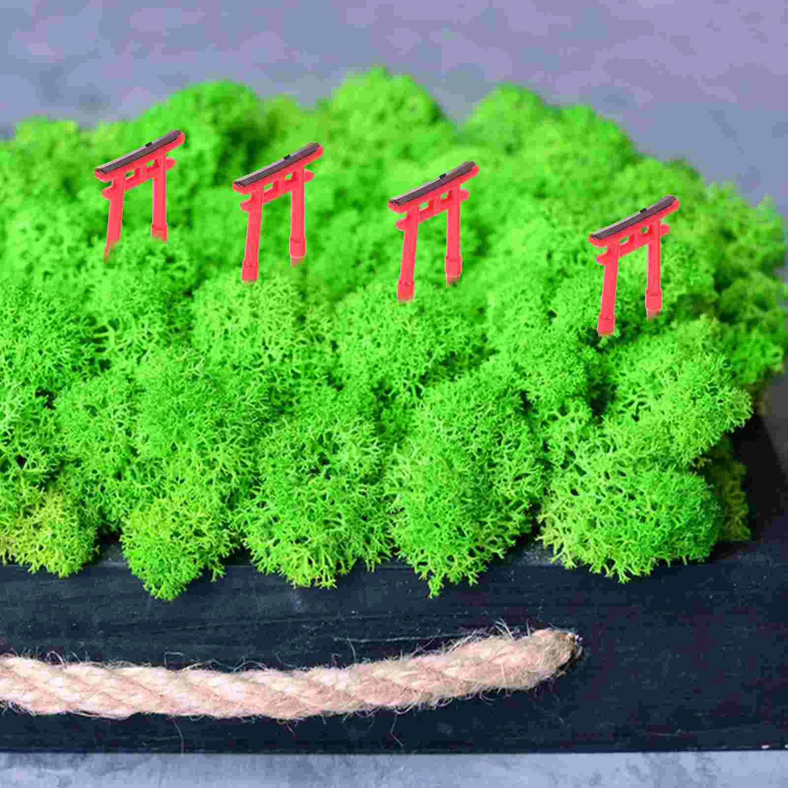 Chinese Architectural Mini Torii Decor Gate Door Crafts Zen Garden Figurine Terrarium Moss