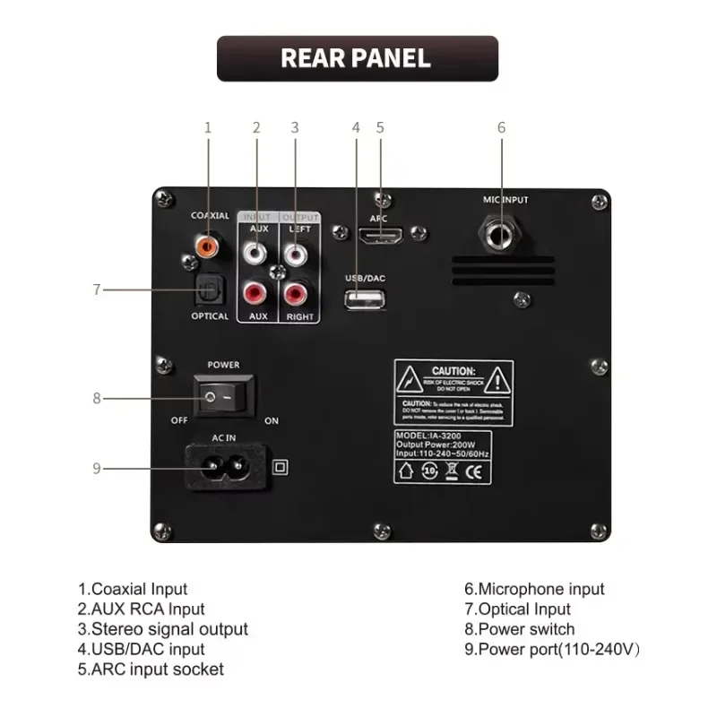 Professional 8-Inch Desktop Wireless Mic Speaker 2.1ch Subwoofer Bass UHF Bluetooth Technology Auxiliary Communication-for