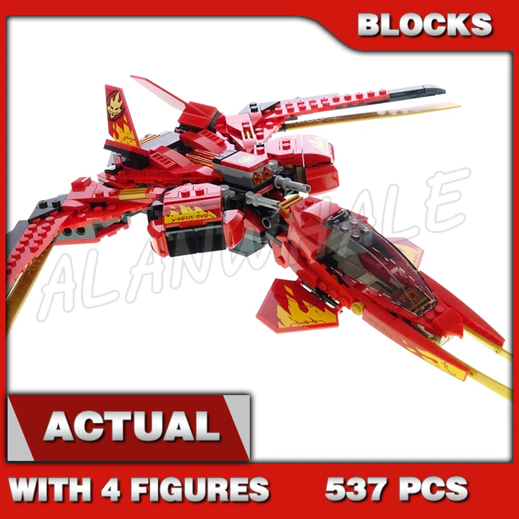 537pcs Legacy Kai Fighter Red Jet Nindroid Warrior Shooter 11553 Building Blocks Sets GIfts Compatible With Model