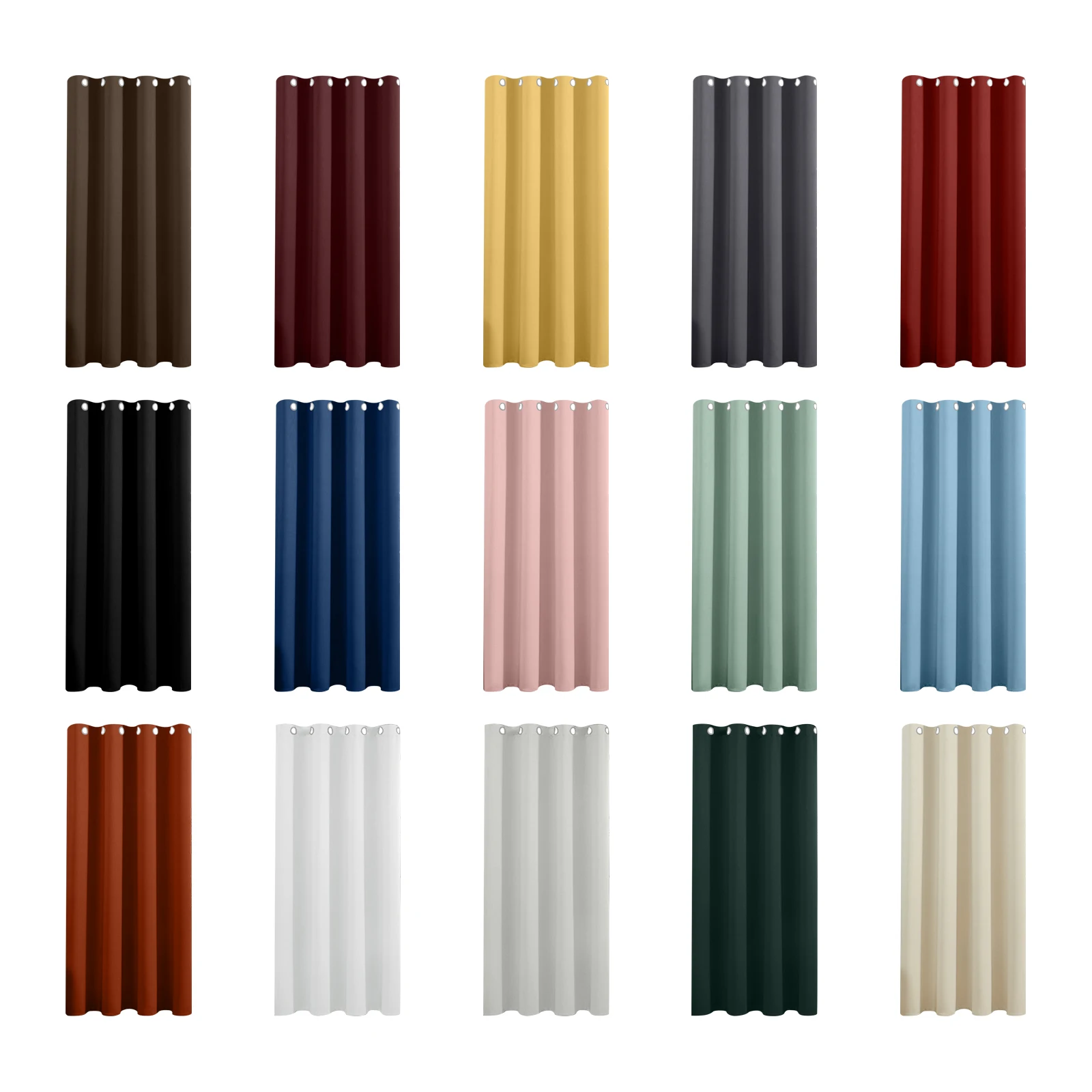 Solid Color Curtains Blackout Window Curtain Full Light Blocking Curtains for Indoor Darkening Drapes for Living Room Bedroom