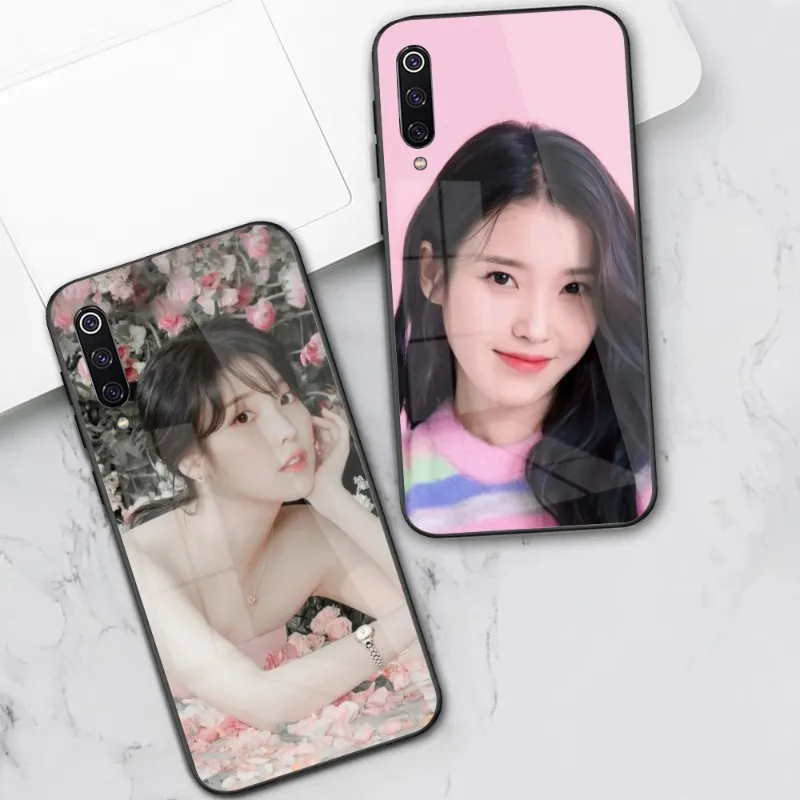 IU Lee JiEun Smart Phone Case for Xiaomi 13 12 11T 10 9 Lite Redmi Note 12 11 10 10S Pro 9 9A 8 PC Glass Phone Cover Funda