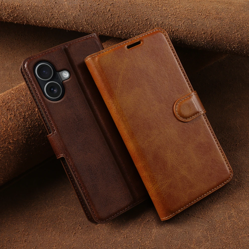 

Premium Calf Leather Flip Case For iphone 16 16e 17e 17 Pro Max Air 15 14 Plus 13 12 mini 11 7 8 SE 2020 Phone Case Coque Funda