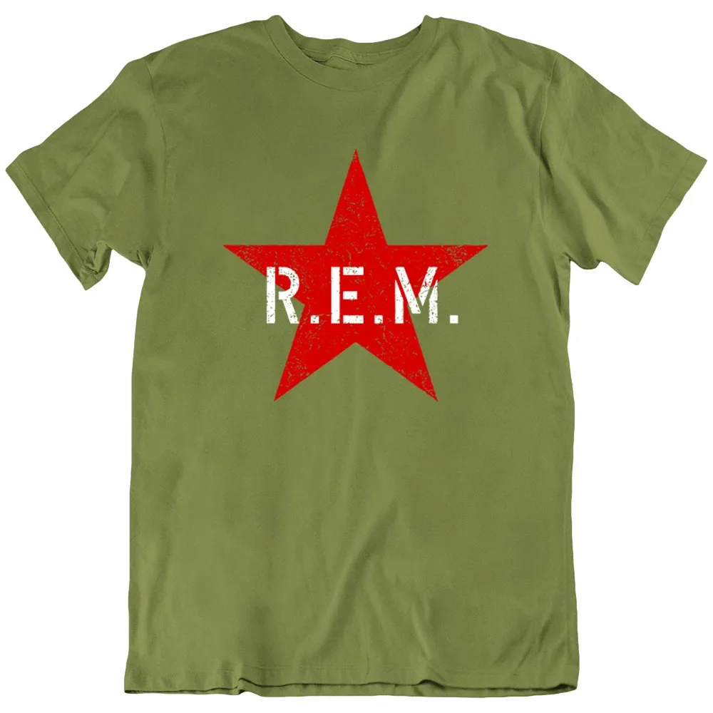 R.E.M. REM Red Star Army Funny T-Shirt Tee Mens Womens Gift New long or short sleeves