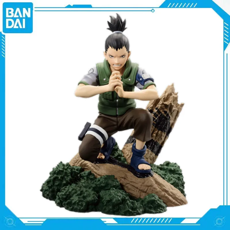 Bandai Genuine Anime Naruto Nara Shikamaru Memorable Saga Character Figure Model PVC 8cm Figure Toy Birthday Gift Collection