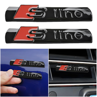 2Pcs Badge Sticker Glossy Black Sport Emblem Trunk Fender 3D Badge for Audi S-Line Q5 Q7 A3 A4