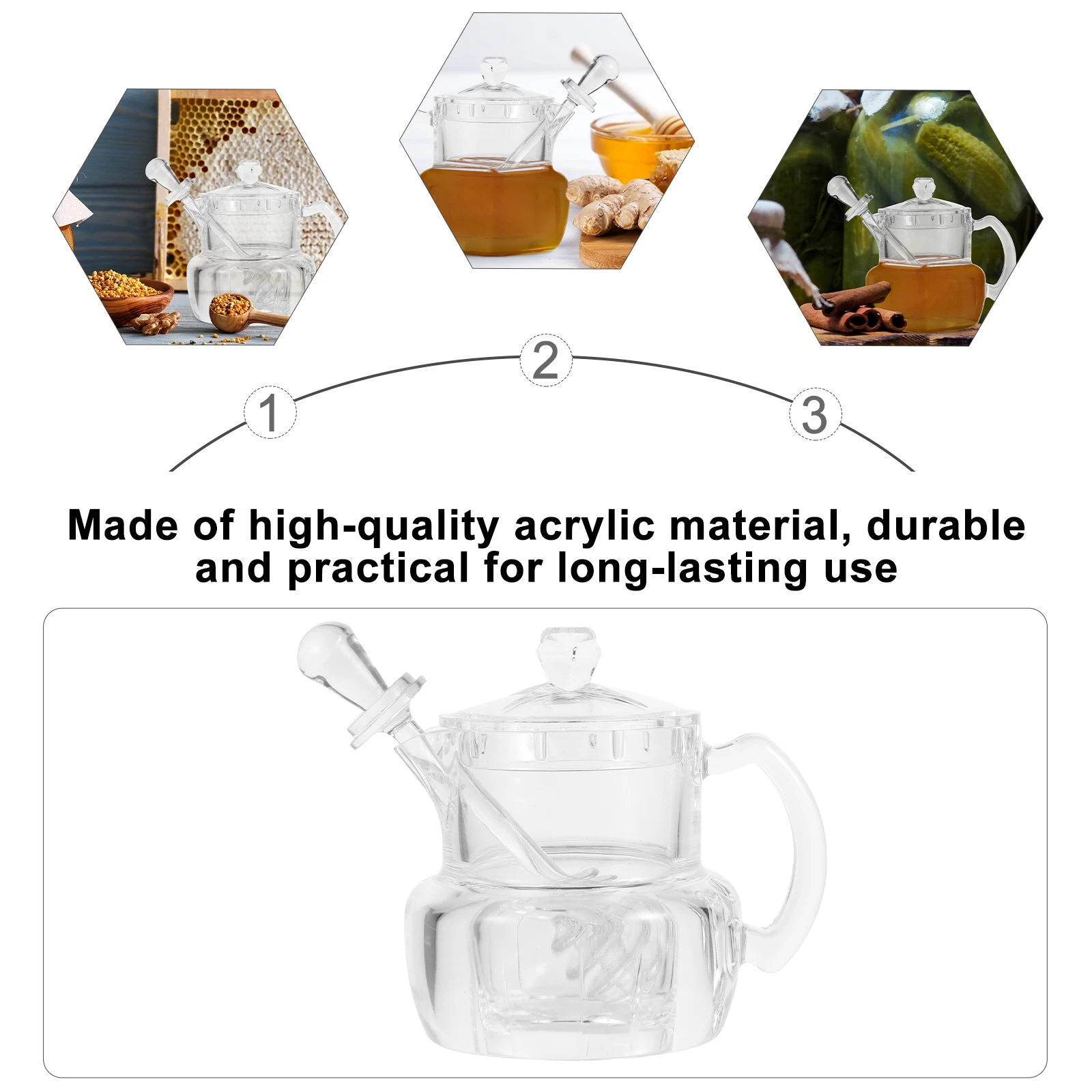 

Honey Pot Jar Labels Honeypot Container Small Kitchen with Dipper Syrup Storage
