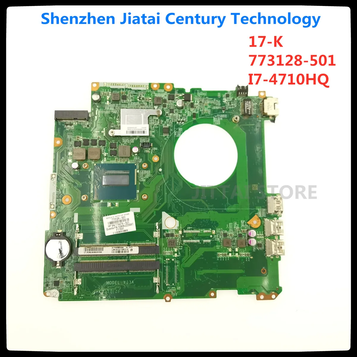 

773128-501 773128-001 For Envy 17-K 17T-K M7-K010DX Laptop Motherboard I7-4710HQ CPU DAY33AMB6C0 mainboard