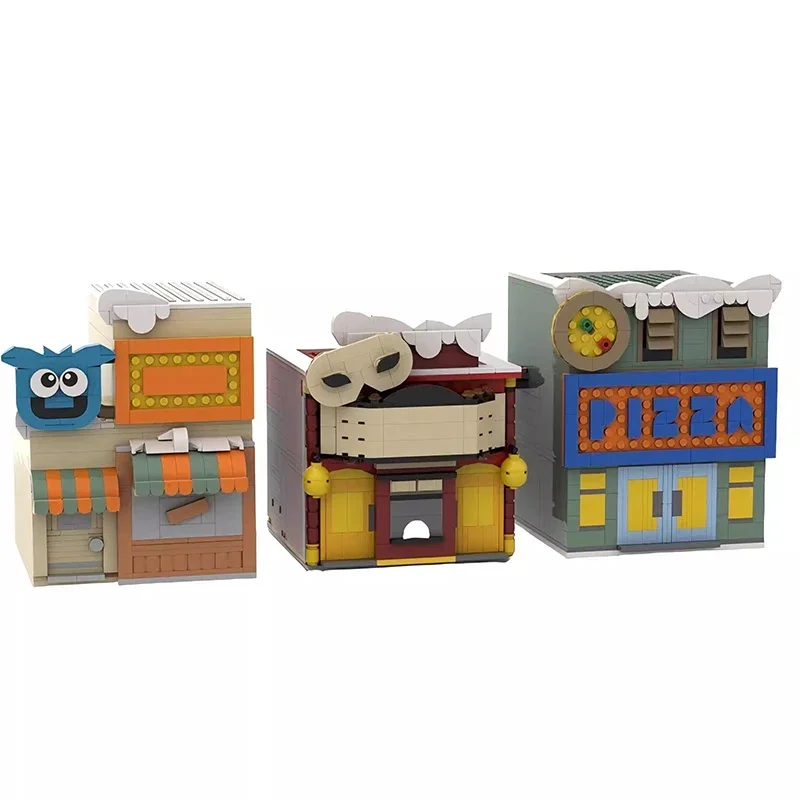 

MOC игра Penguin Club Plaza наборы кирпичный городской дом вид на улицу архитектурная модель строительные блоки детские игрушки рождественские подарки