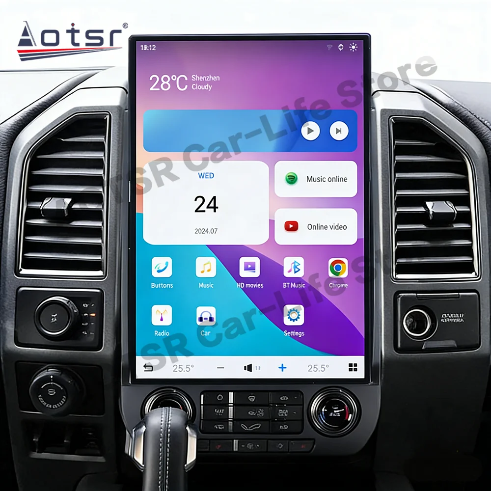 

17,2-дюймовый мультимедийный Android 13 автомобильный радиоприемник Qualcomm для Ford F150 S3 2015-2020 с GPS-навигацией, видео и стереосистемой, IPS-экран, головное устройство