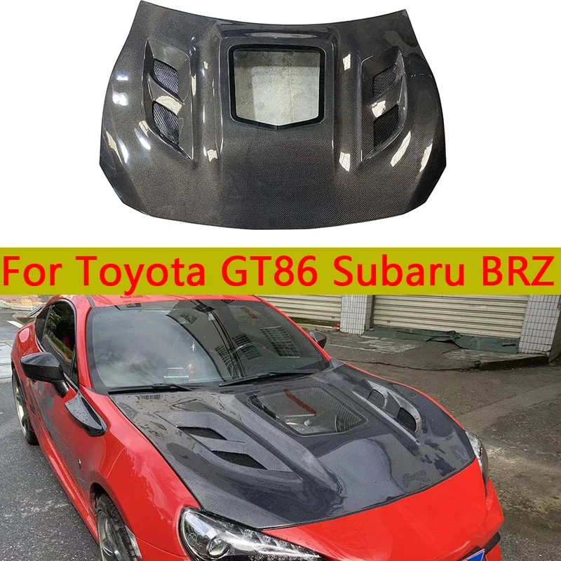 For Toyota GT86 Subaru BRZ 2012-2018 Carbon Fiber Hood Engine Cover Car Headliner Cutout Cooling Front Cover Body Kit