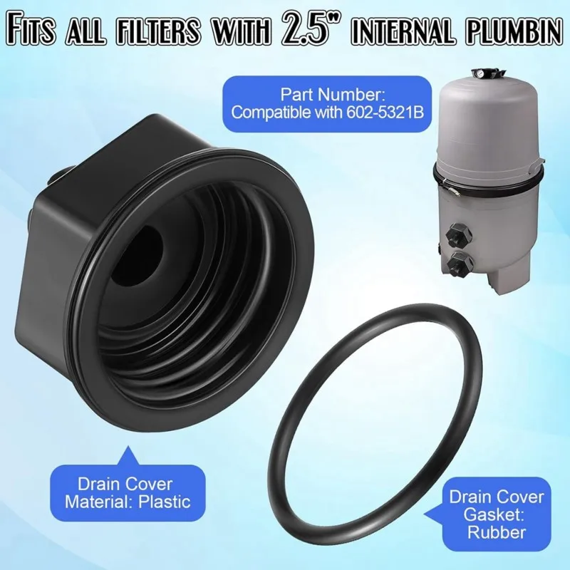 A07T-2PCS For 602-5321 For 602-5320 806105406750 602-5321B Swimming Pool Sand Filter Drain Screen Cap With 1-1/2