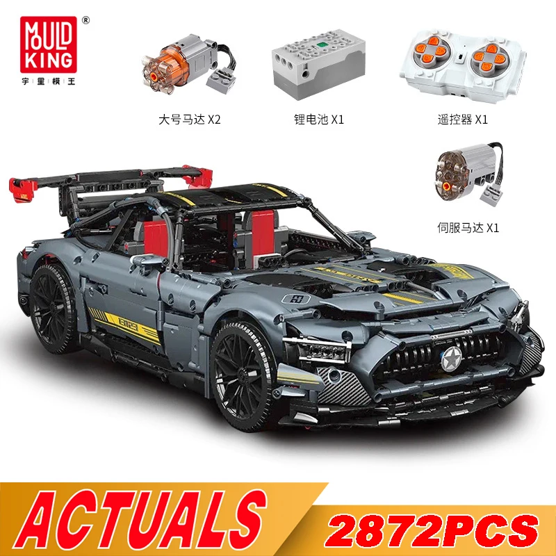 MOULD KING 13123 Technical AMGED GTR 1:8 Super Sport Car C63 Model Motorized Racing Car Building Blocks Bricks Toys Kids Gifts