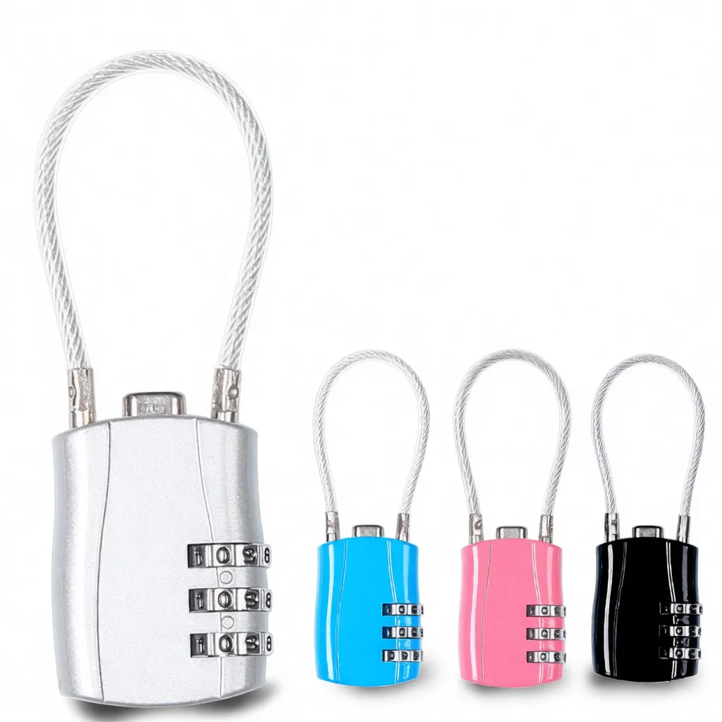Security Combination Padlock Portable Steel Cable Lock Mini Wire Gadget For Gym Locker Backpack Drawer Travel Case