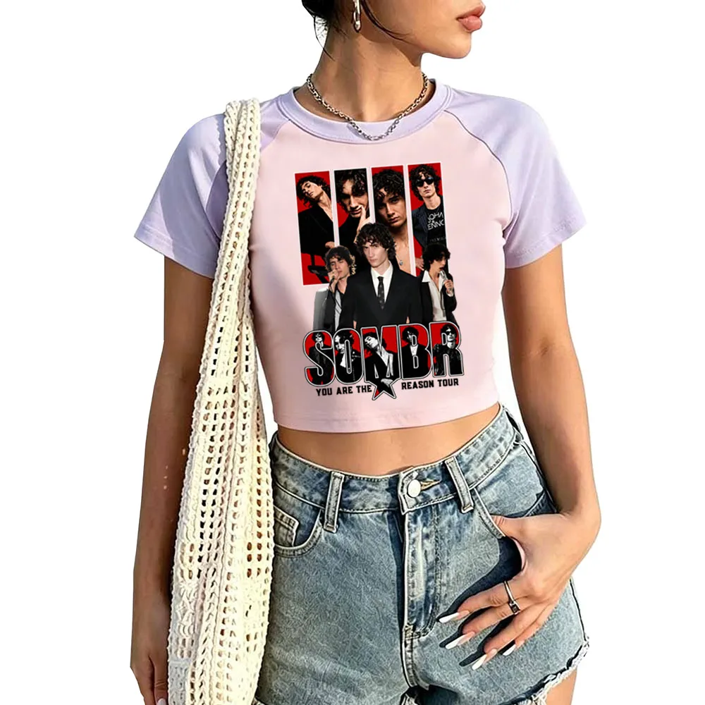 Sombr Tour 2026 You Are The Reason Crop Tops T-Shirt Girls Fashion Women O-Neck Short Sleeve