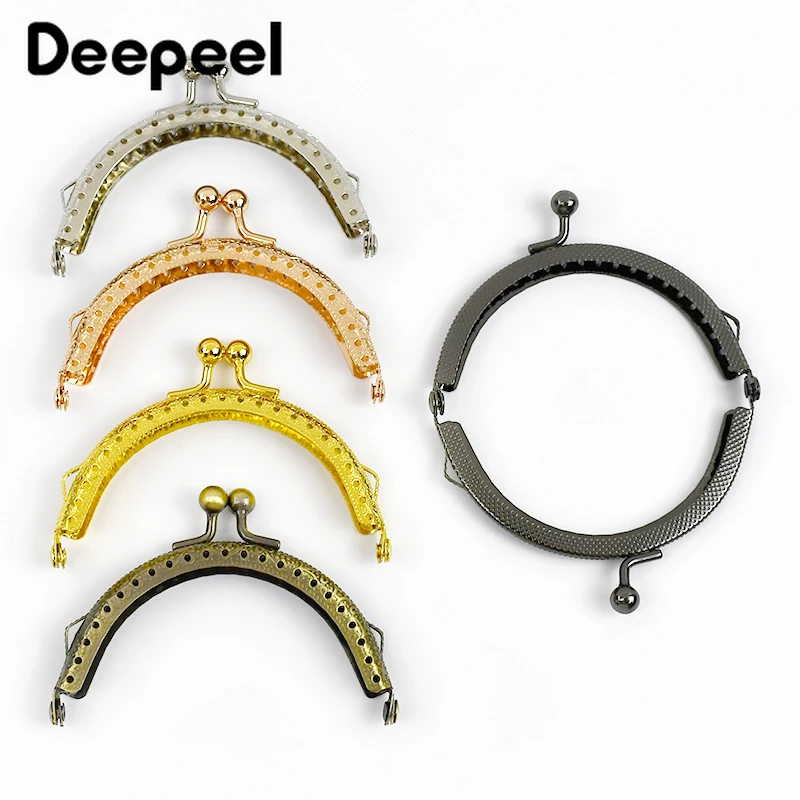 

Deepeel 8,5 см тисненые металлические ручки для сумок, рамка для кошелька, застежки-поцелуи, сделай сам, ремешок-цепочка для сумки, швейные кронштейны, аксессуары, 5/10 шт.